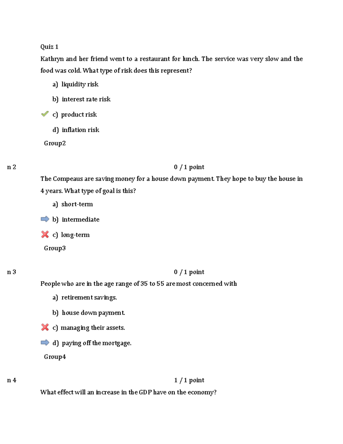 Personal Finance Quizzes - Quiz 1 Kathryn And Her Friend Went To A ...