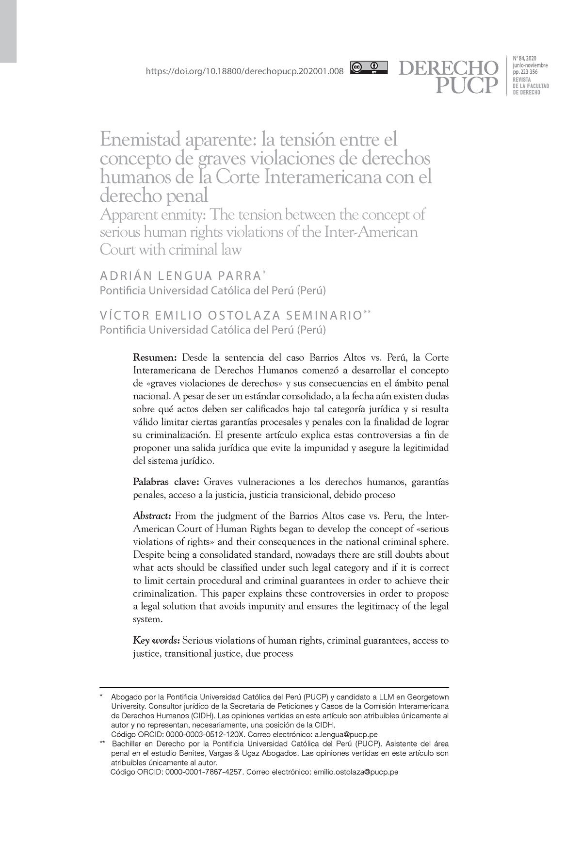 Enemistad Aparente La Tensión Entre El Concepto De Graves Violaciones ...