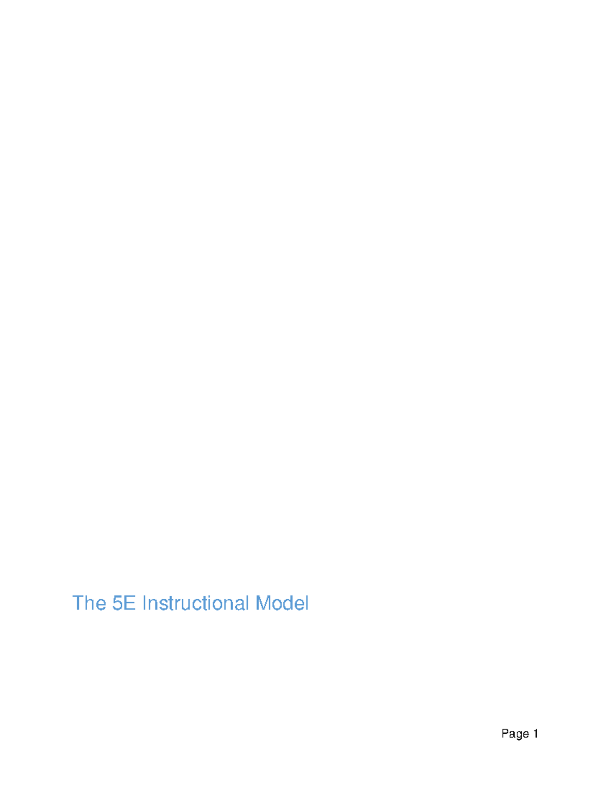 The 5e instructional model - Page 1 The 5E Instructional Model Page 2 ...