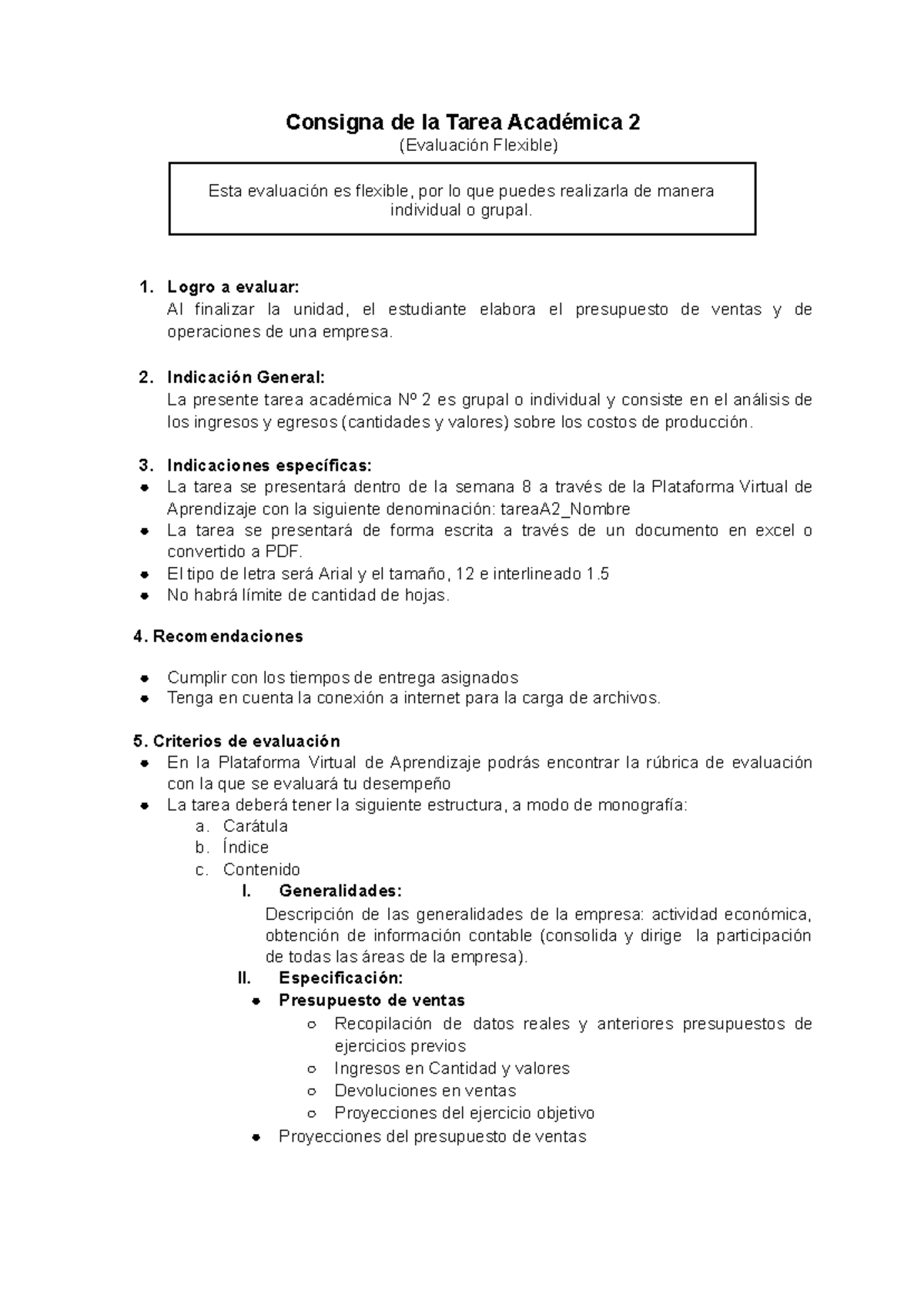 GC A69D Consign - Consigna de la Tarea Académica 2 (Evaluación Flexible ...