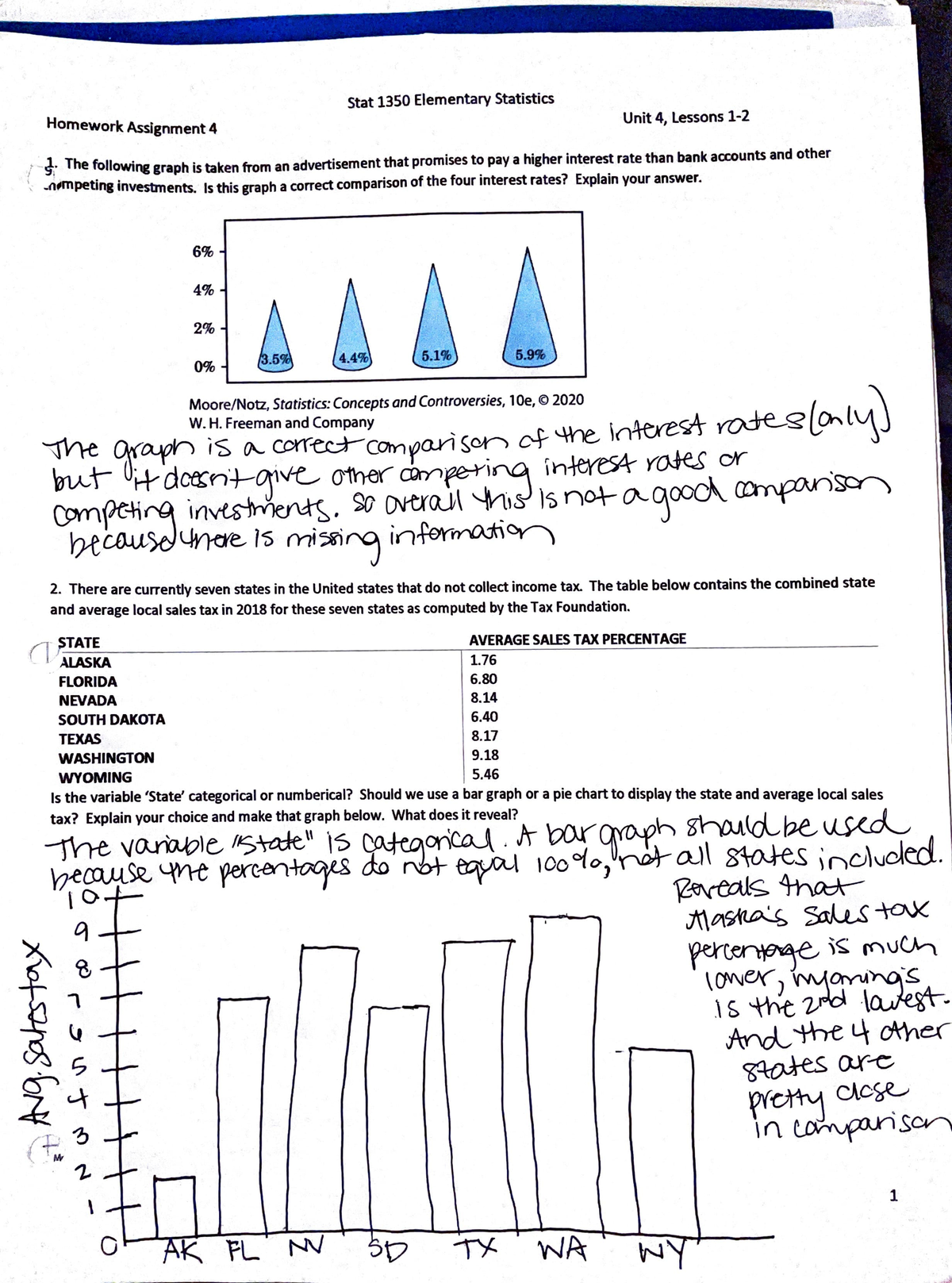 elementary statistics homework