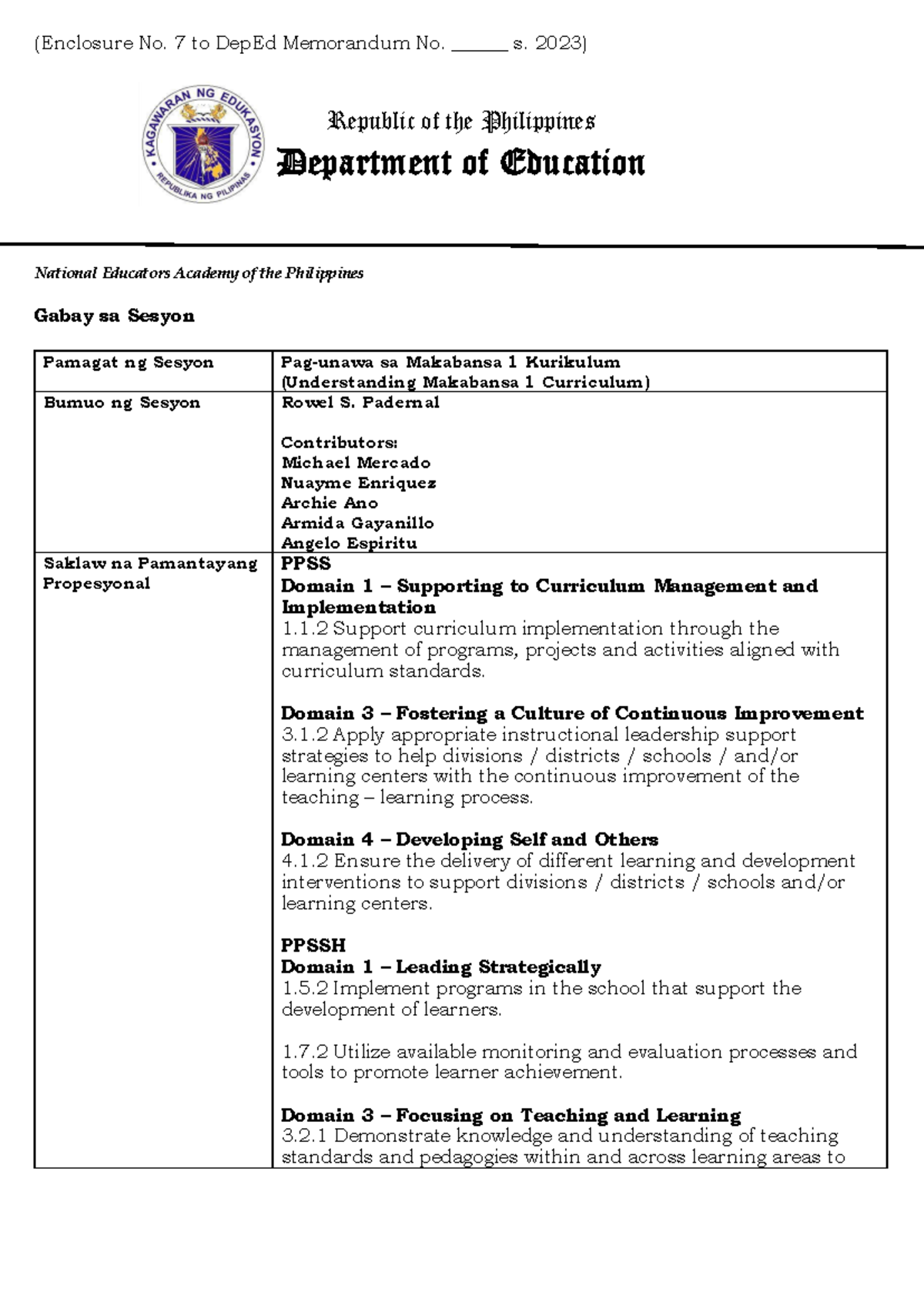 Makabansa SG Session-4 Padernal-Final - Republic of the Philippines ...