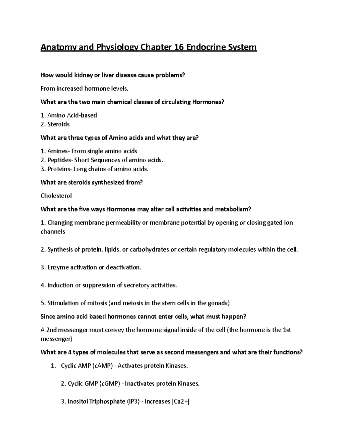 Anatomy And Physiology Chapter 16 Endocrine System Continued - Anatomy ...