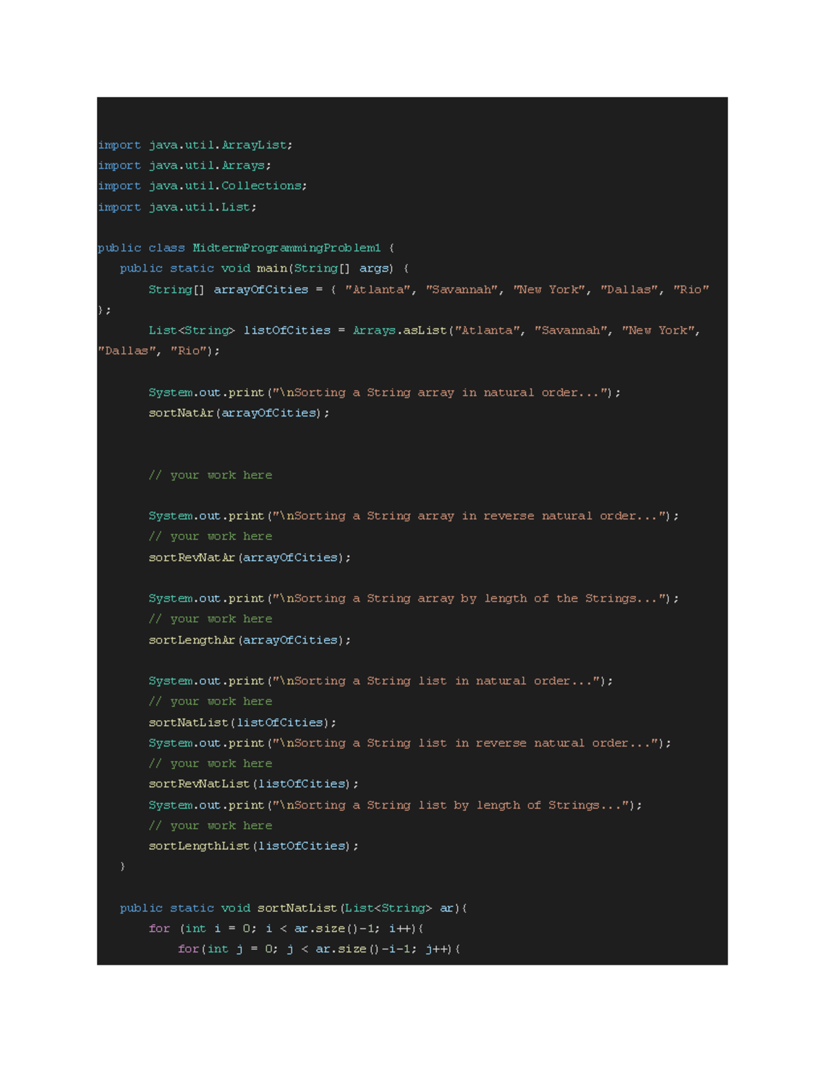 Recursion String Sorting - import java.util; import java.util; import ...