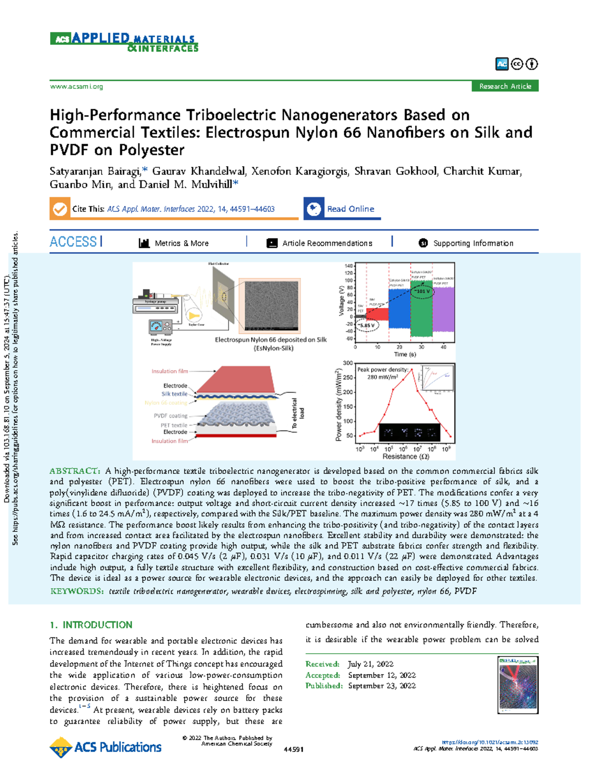 Bairagi et al 2022 high performance triboelectric nanogenerators based ...