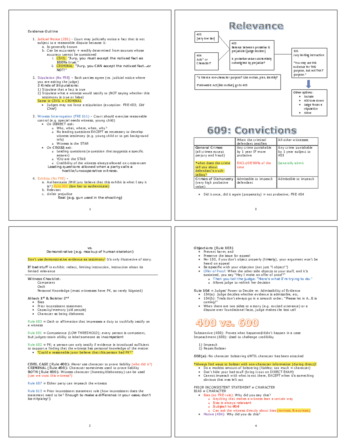 Evidence Outline - 4 square single - color - 1 Evidence Outline ...