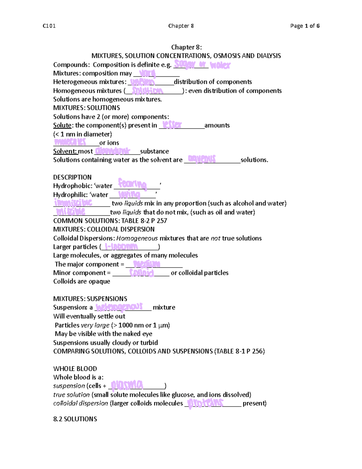 Chapter+8+Notes+Mixtures+Solution+Concentrations+Osmosis+and+Dialysis ...