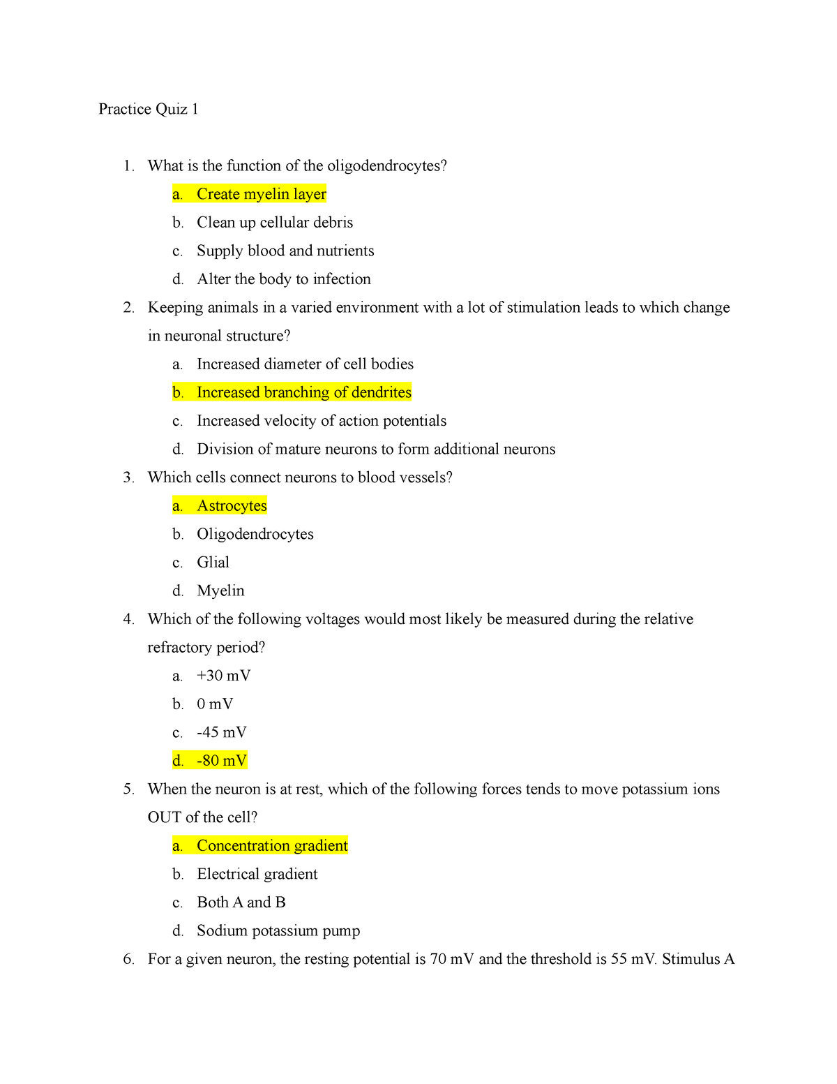 PSYC 402 - Practice Test #1 - Psyc 402 - AU - Studocu