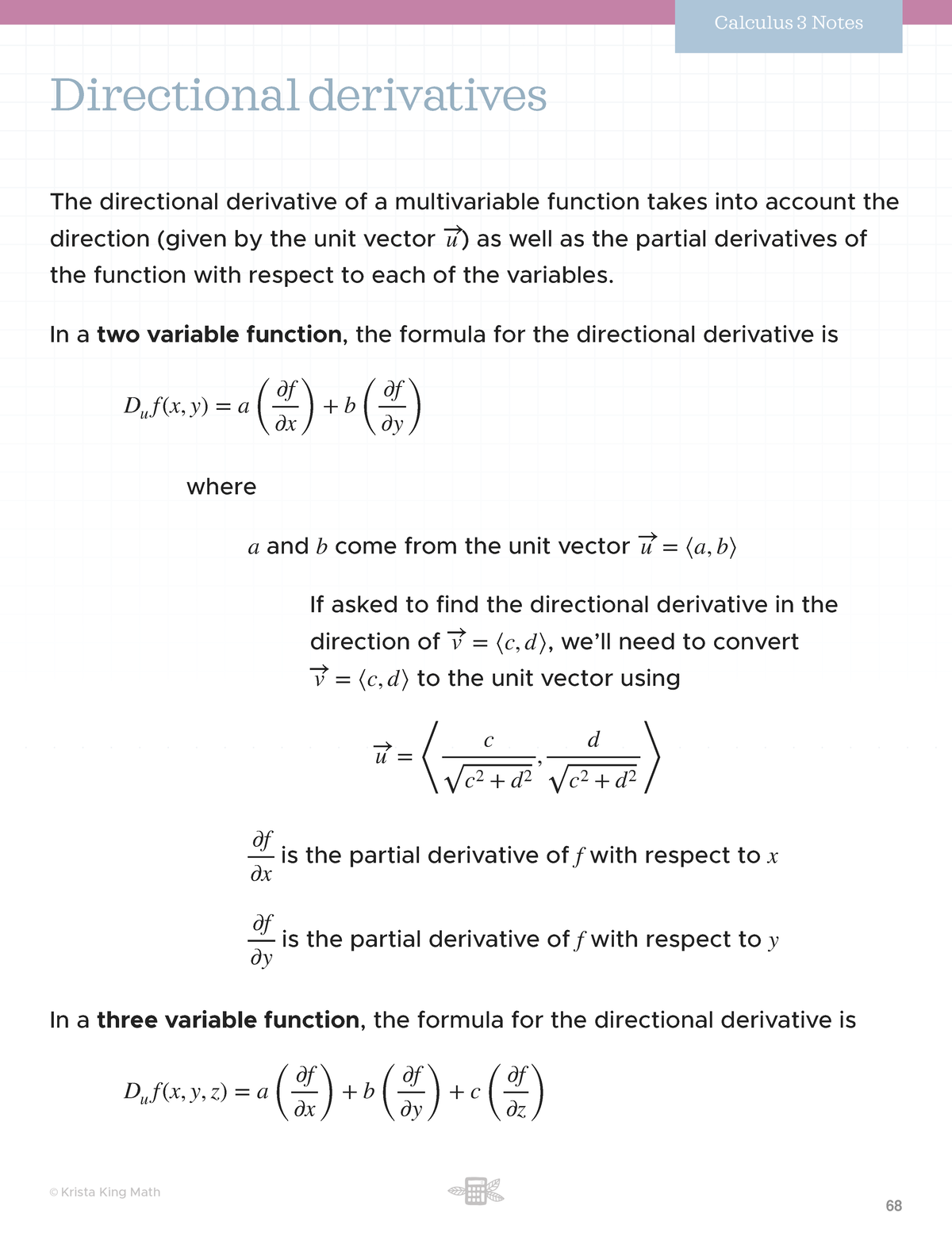 01 Directional Derivatives Directional Derivatives The Directional