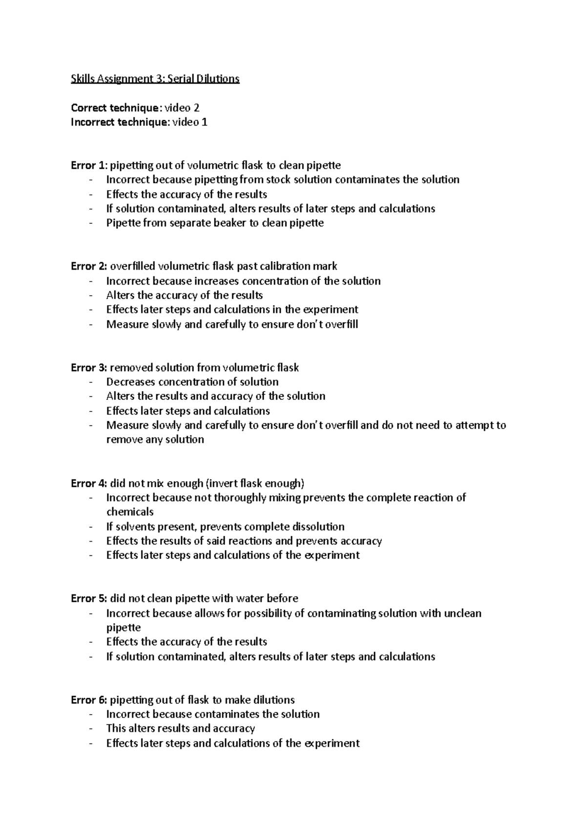 Skills Assignment 3- serial dilutions - Skills Assignment 3: Serial ...