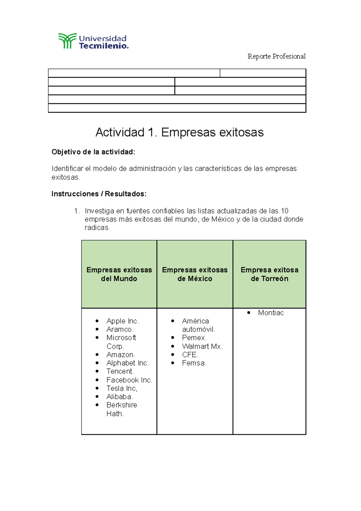 Actividad 1. Taller de planeación y toma de decisiones - Actividad 1 ...