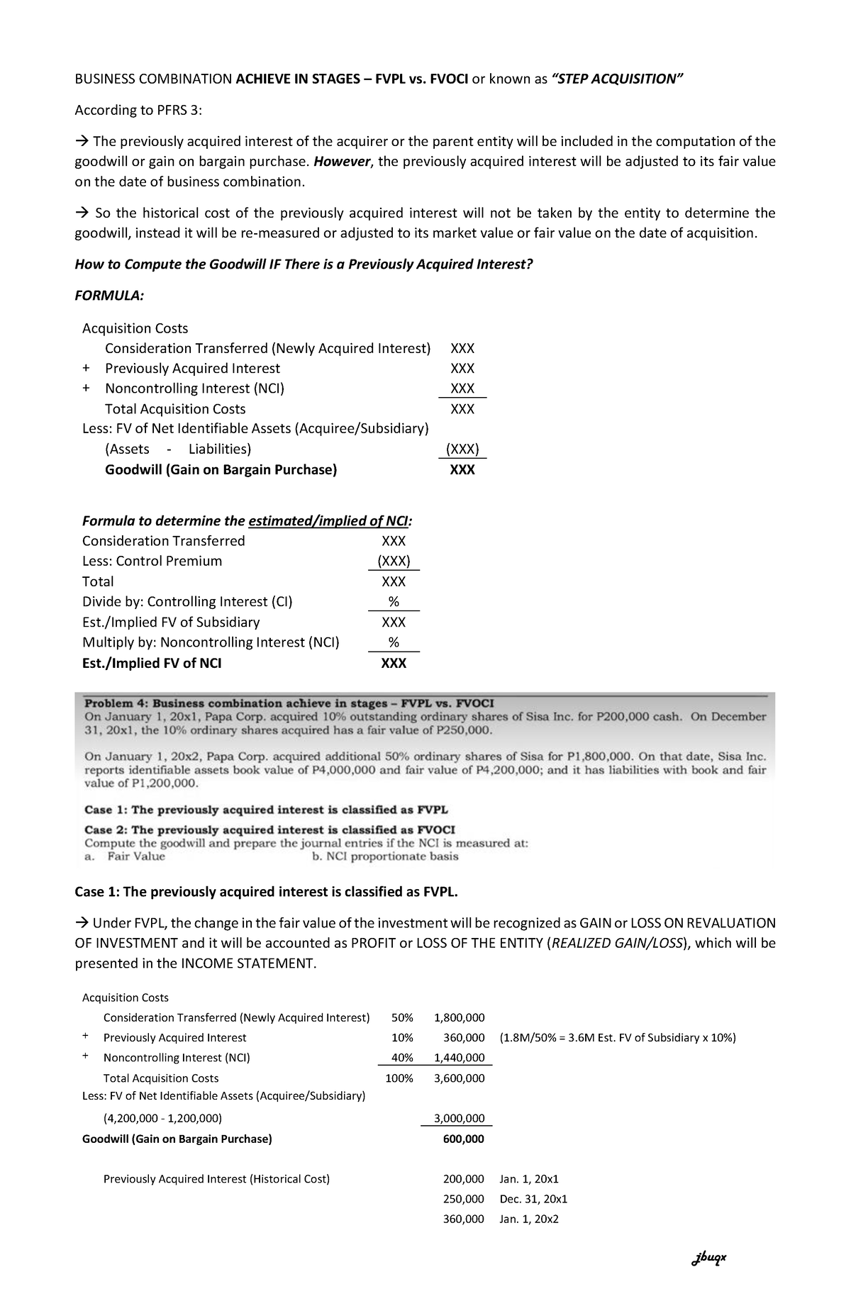 Business Combination Step Acquisition Subsequent To Date Acquisition ...