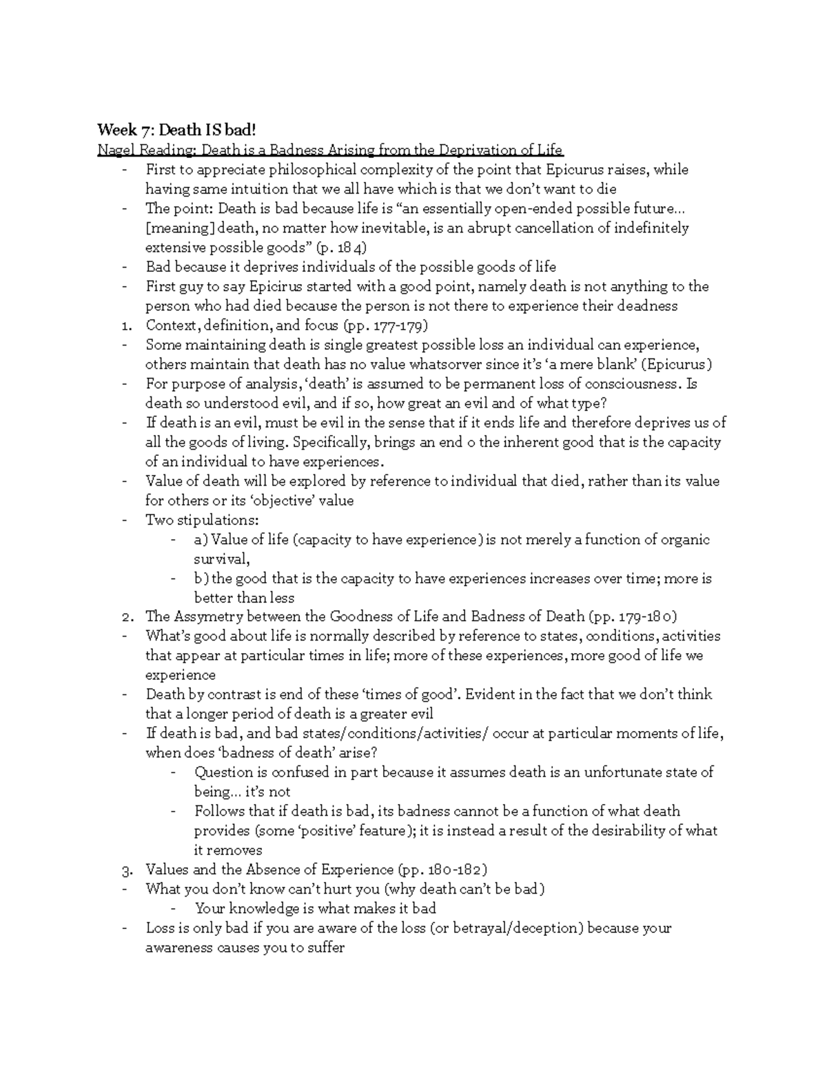 Philosophy 2073 Week 7 - Notes - Philosophy 2073F/G - UWO - Studocu