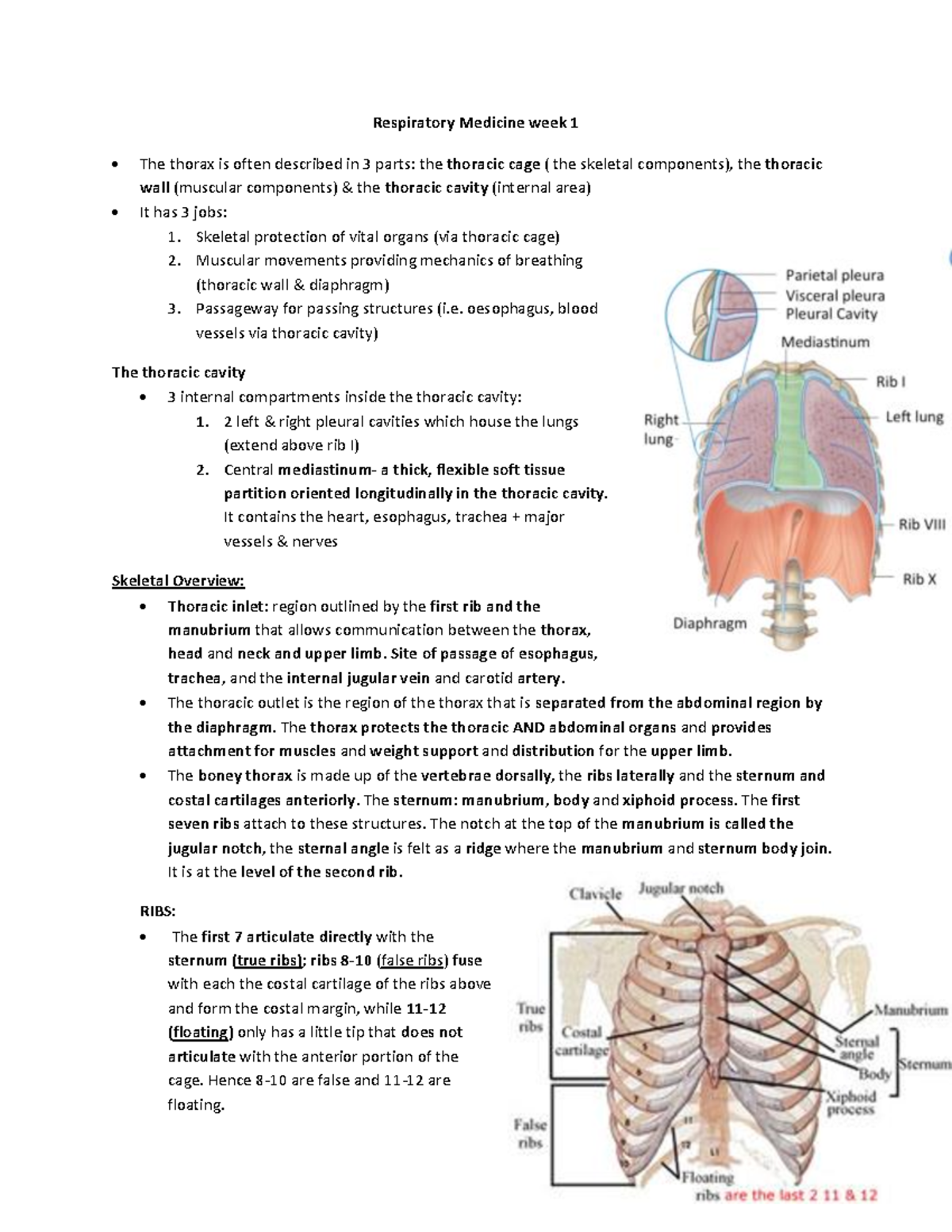 Summary - Respiratory Medicine, lectures 1-12 - Respiratory Medicine ...