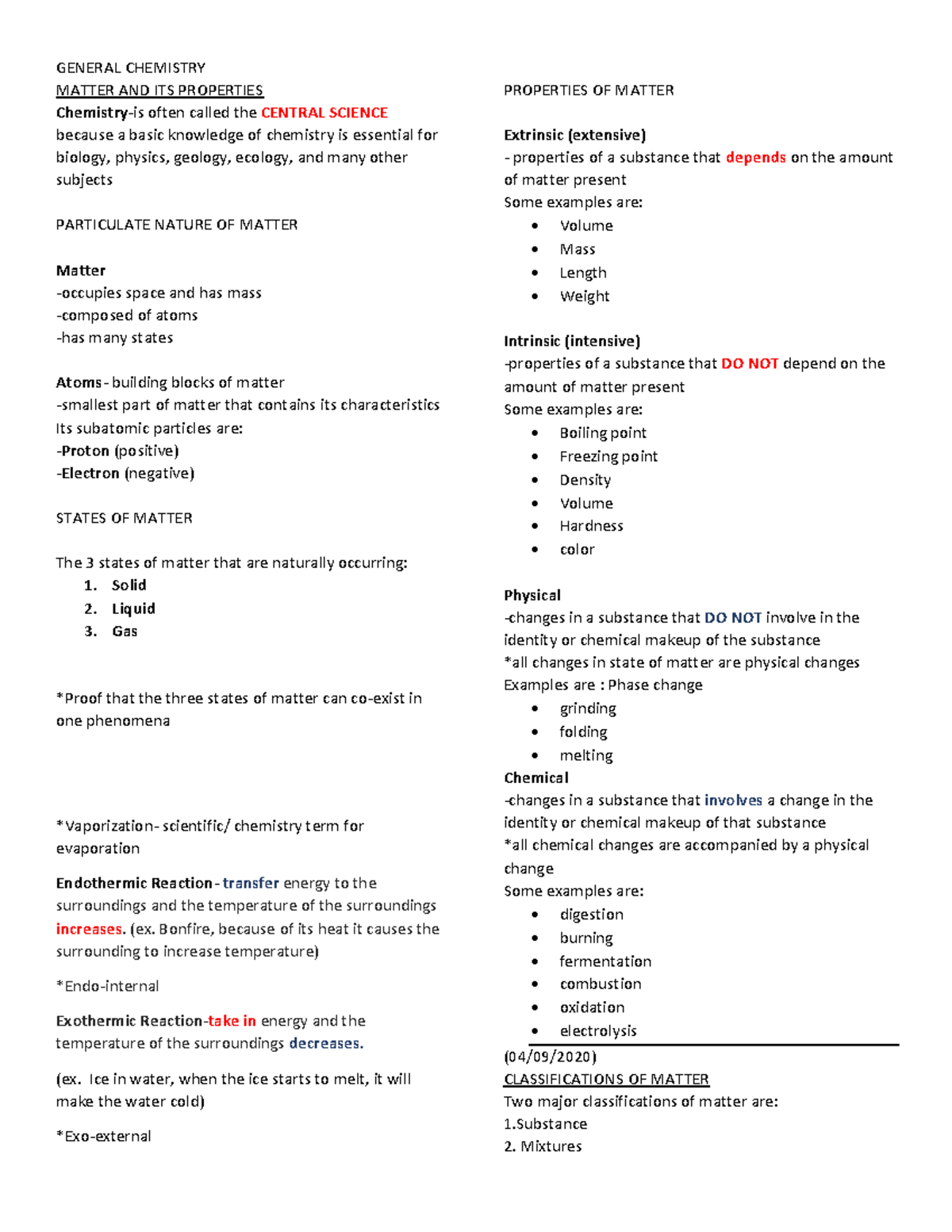 General Chemistry Reviewer - GENERAL CHEMISTRY MATTER AND ITS ...