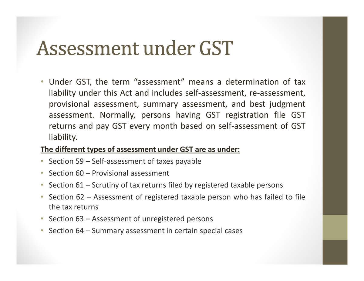 assignment for gst