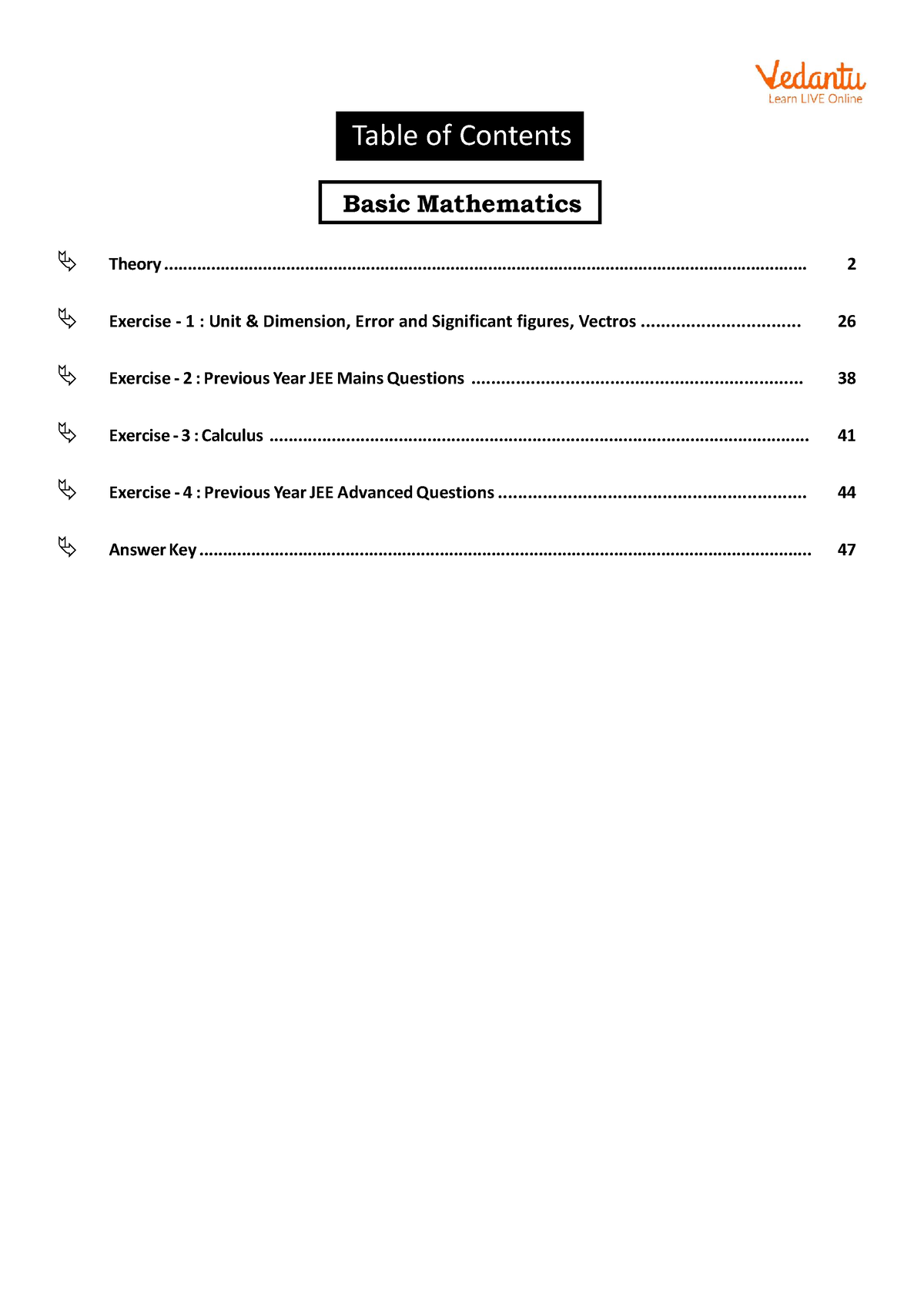 Ch 1 Basic Math Phy 1 Table Of Contents Basic Mathematics