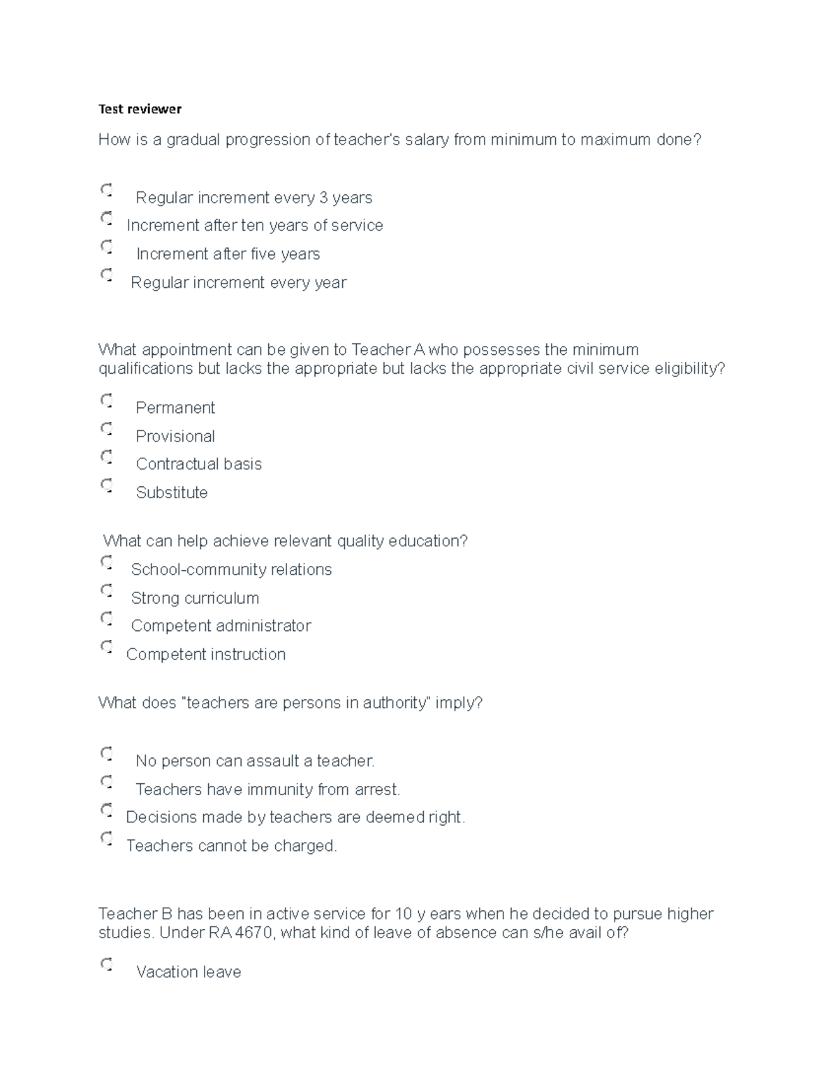 Test reviewer on Prof Education and Gen Education - Test reviewer How ...