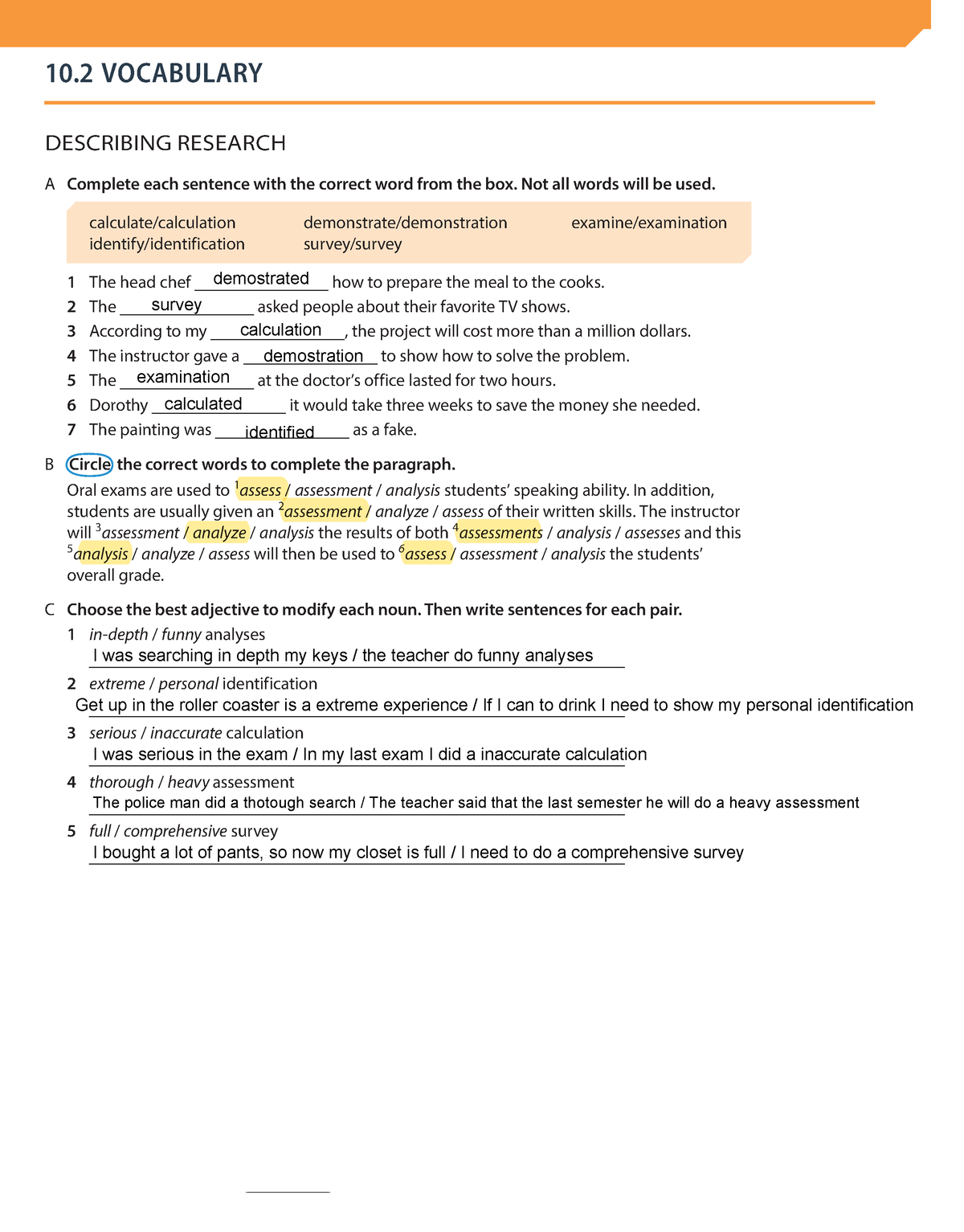 write 5 sentences that describes the word research