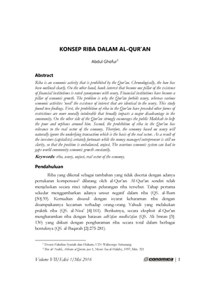 10. Sistem Ekonomi (Islam) Dan Pelarangan Riba Dalam Perspektif ...