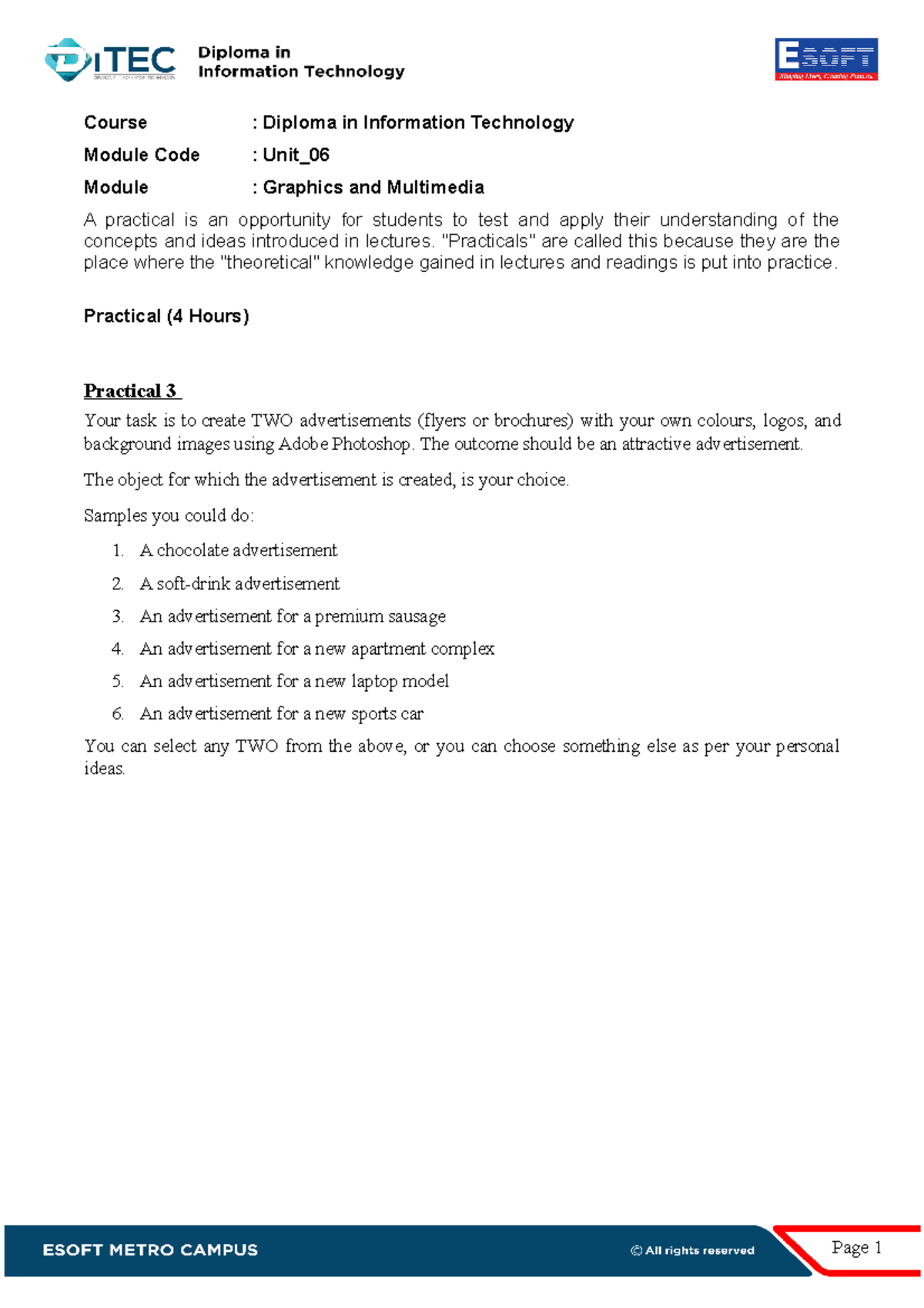 2848-1633683863042-Practical 6.2 [4 hours] - Course : Diploma in ...