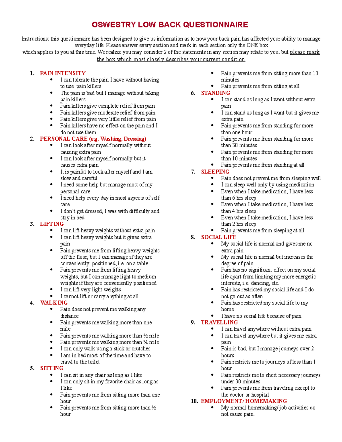 Oswestry - I commit myself today to do the best I can in passing the ...