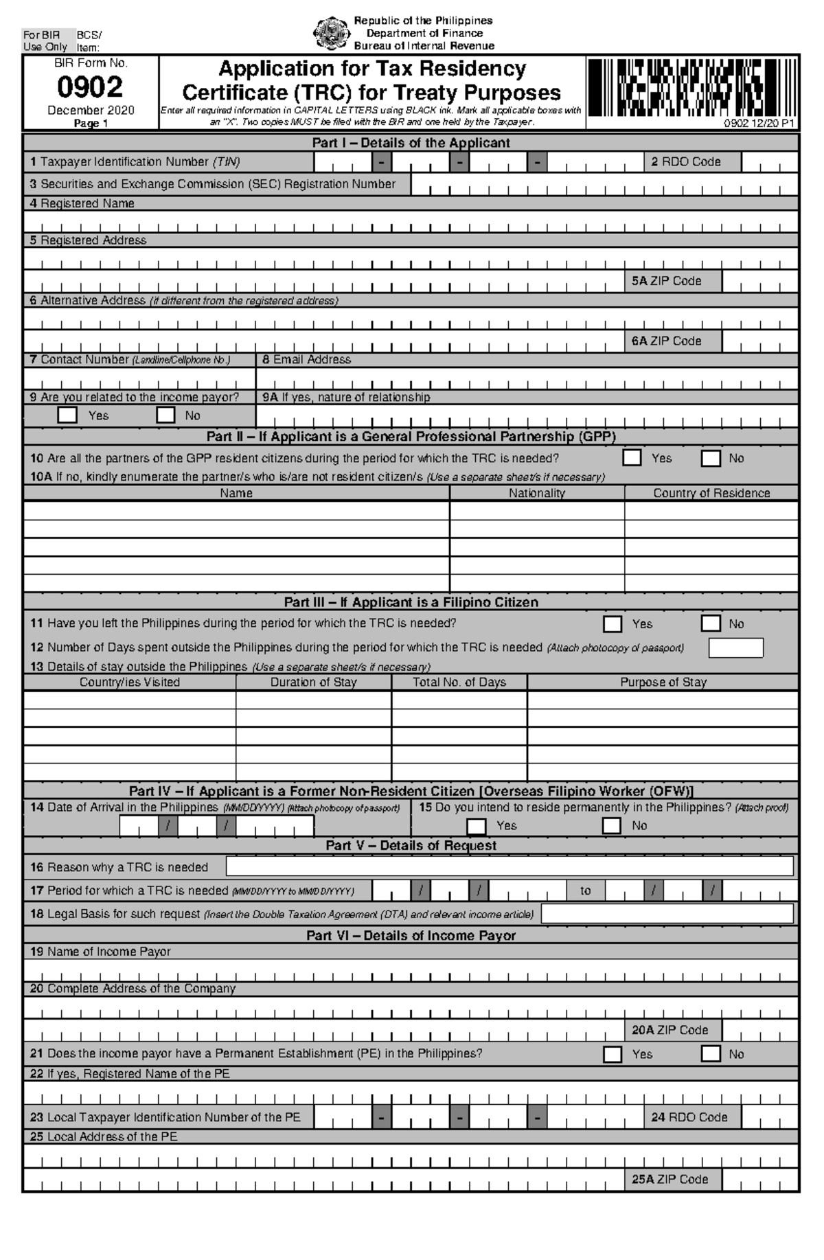 BIR Form No. 0902 December 2020 final 3corr copy - BIR Form No. 0902 ...