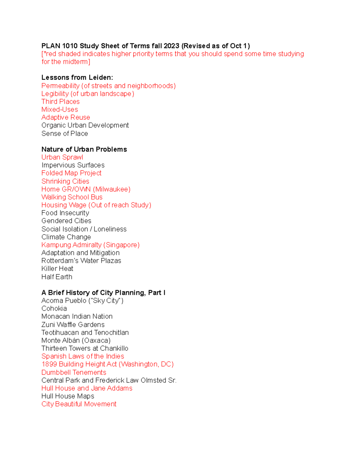 PLAN+1010+Midterm+Study+Sheet+of+Terms+fall+2023+Oct+1 - PLAN 1010 ...