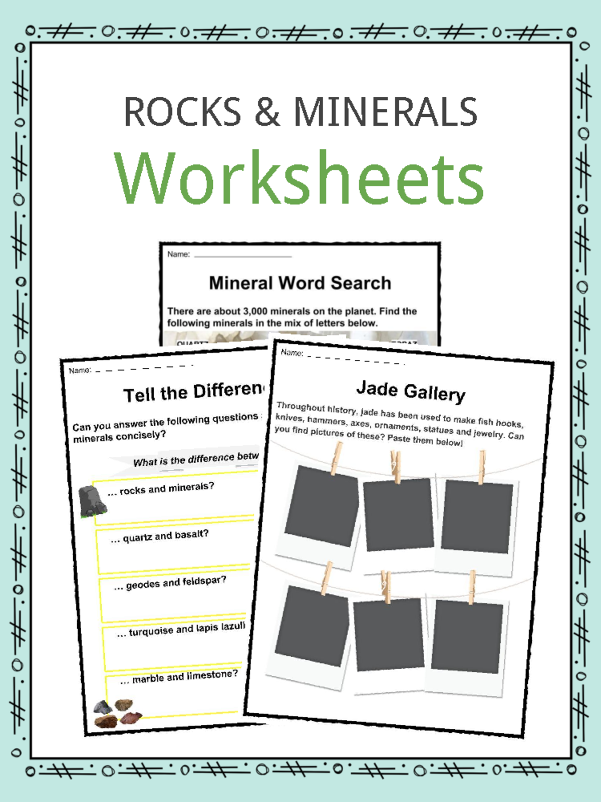 Rocks and Minerals Worksheet - ROCKS & MINERALS Worksheets Contents 1 ...