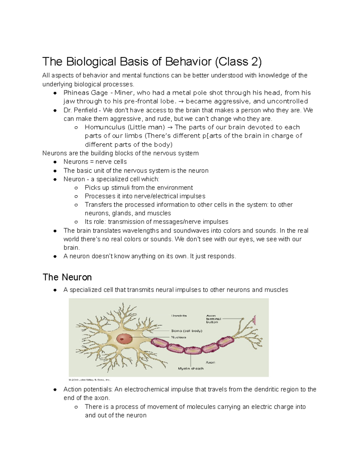 Psych Class 2 - The Biological Basis Of Behavior (Class 2) All Aspects ...