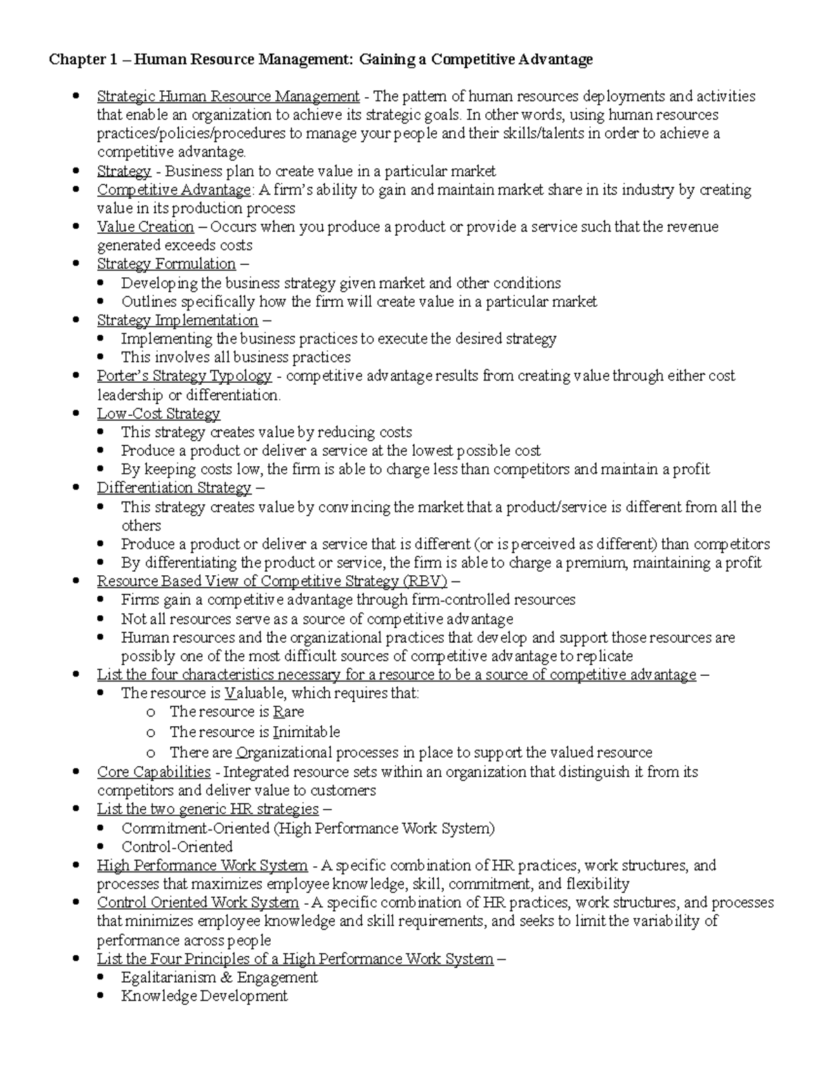 2020 Module 1 Vocabulary and Terminology - Chapter 1 – Human Resource ...