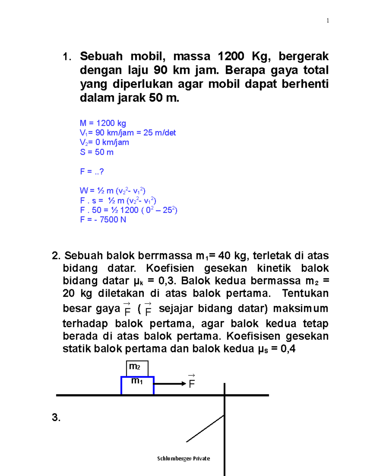 Forum Diskusi 4-2 (soal Terapan Gaya) - Sebuah Mobil, Massa 1200 Kg ...