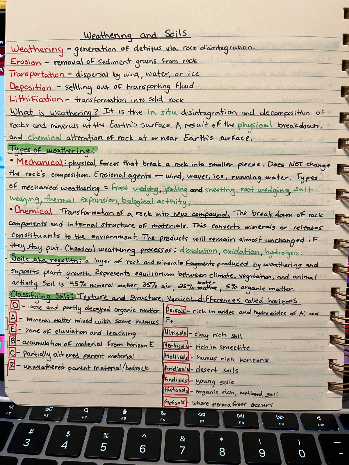 Weathering and Soils Notes - GEY 102N - Studocu