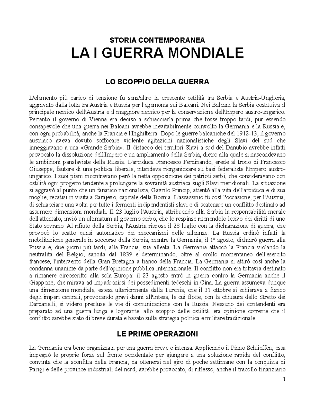 La Iguerramondiale - Appunti Riassuntivi Della Prima Guerra Mondiale ...