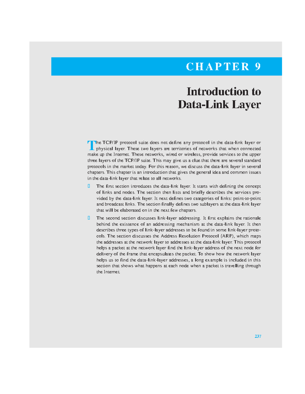 Chapter 09 - Introduction to Data-Link Layer - 237 C H A P T E R 9 ...