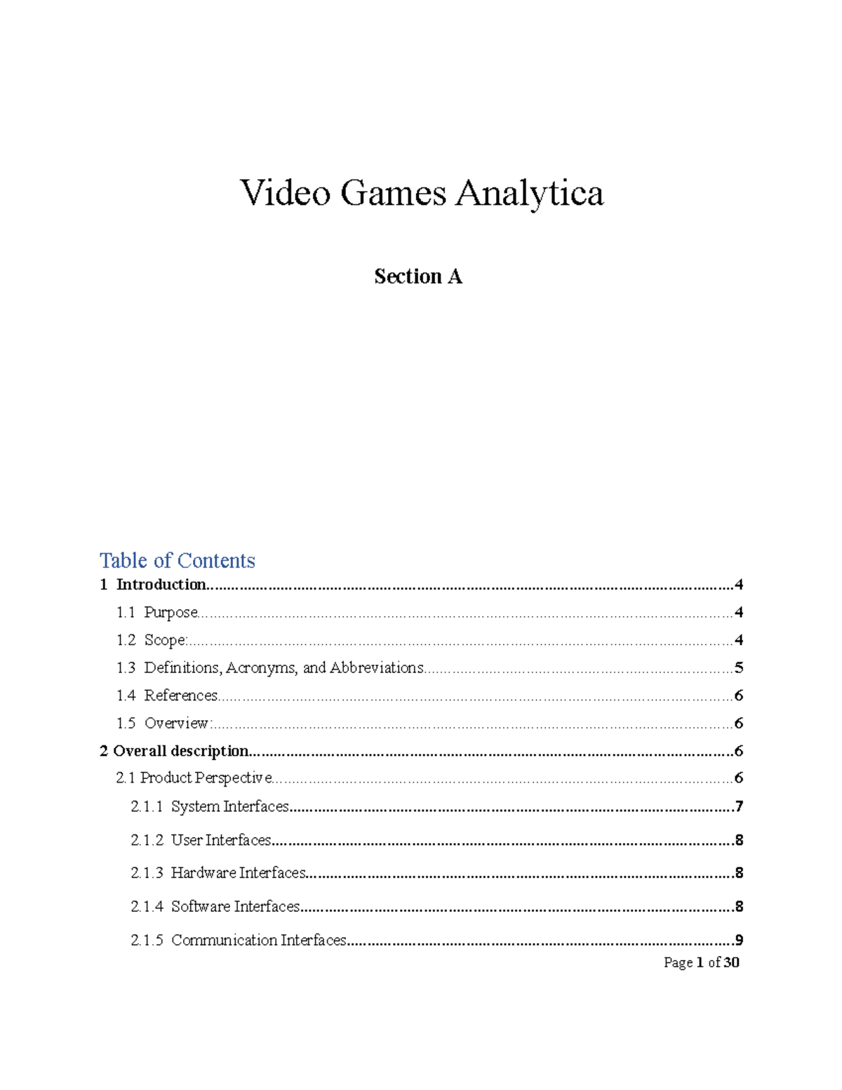 Software Requirement Specifiction Game Prediction - Video Games ...
