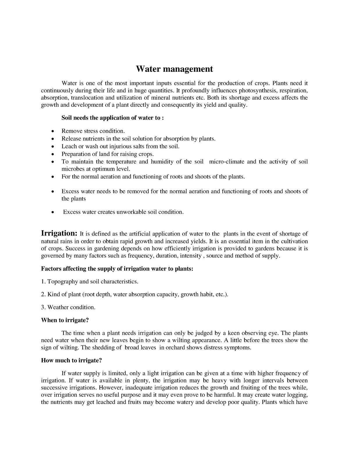 water management essay pdf