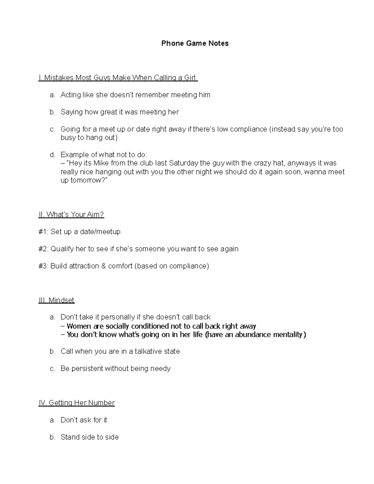237037700 Phone Game Notes - Phone Game Notes ! ! ! I. Mistakes Most ...