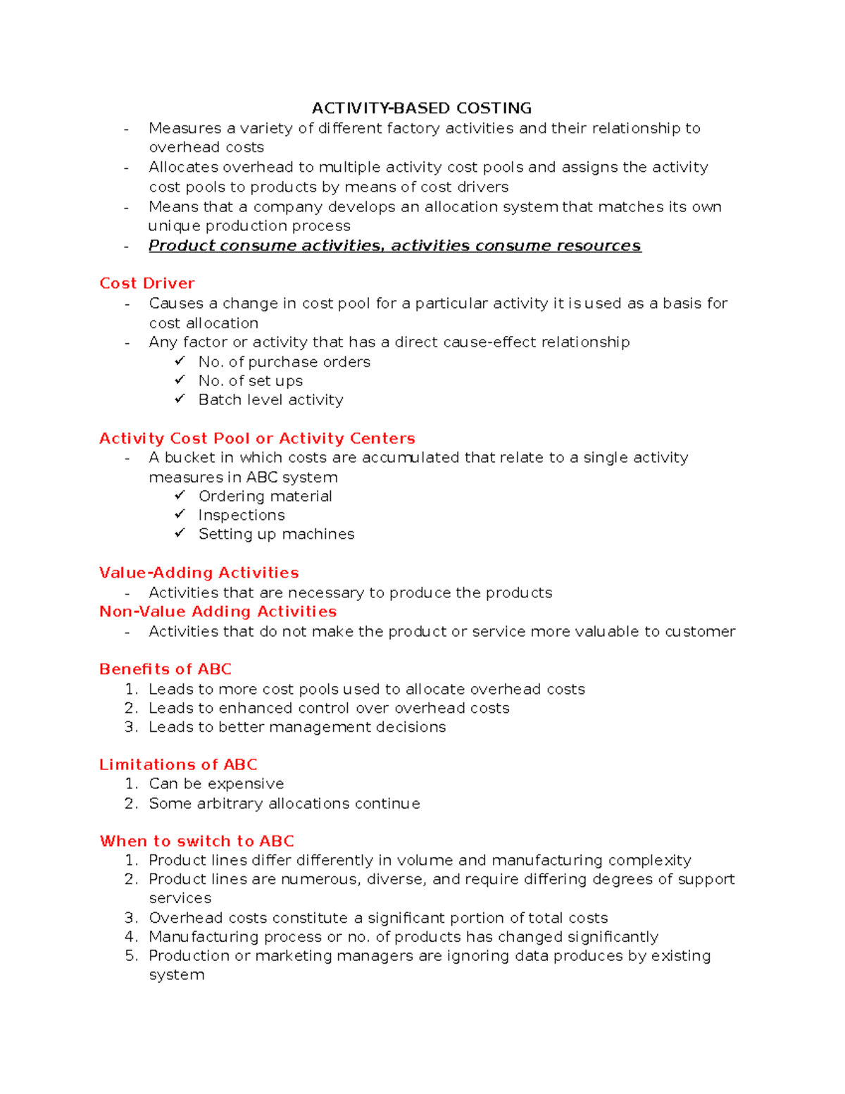Management Accounting Chapter 6