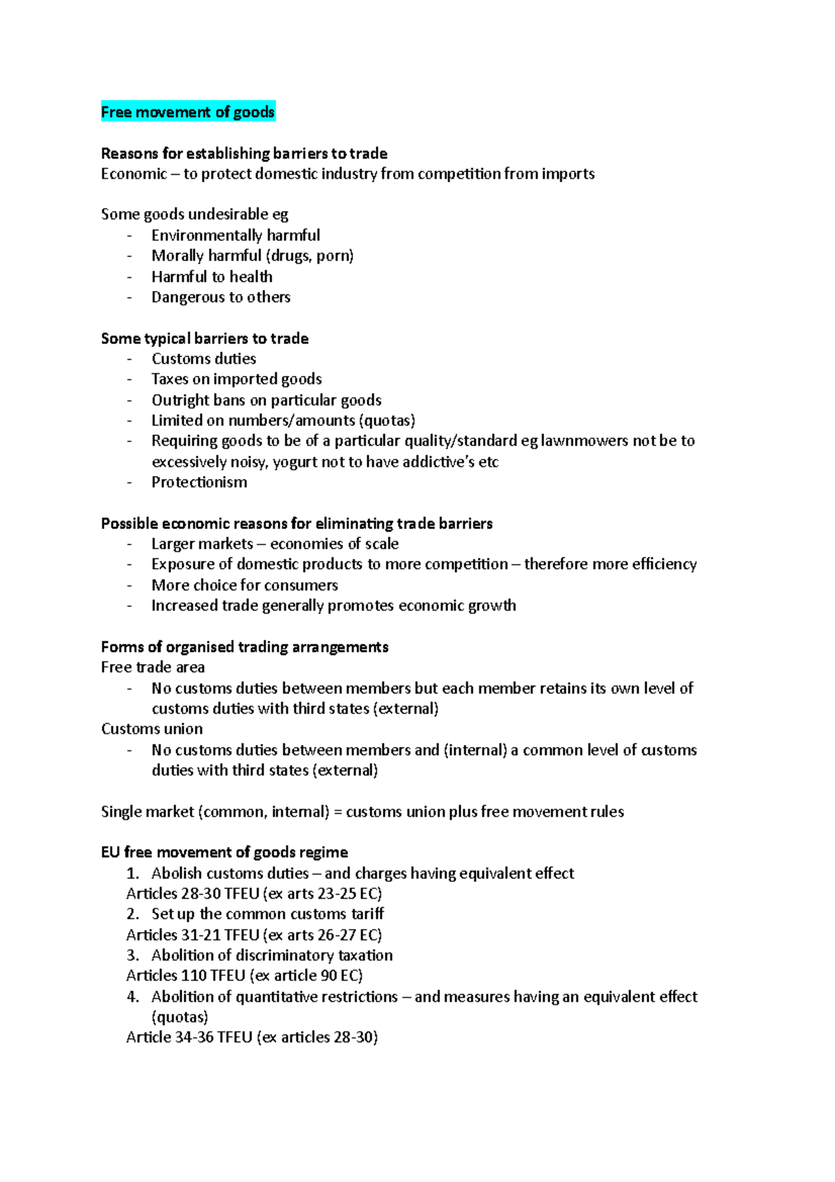 free-movement-of-goods-lecture-notes-1-free-movement-of-goods