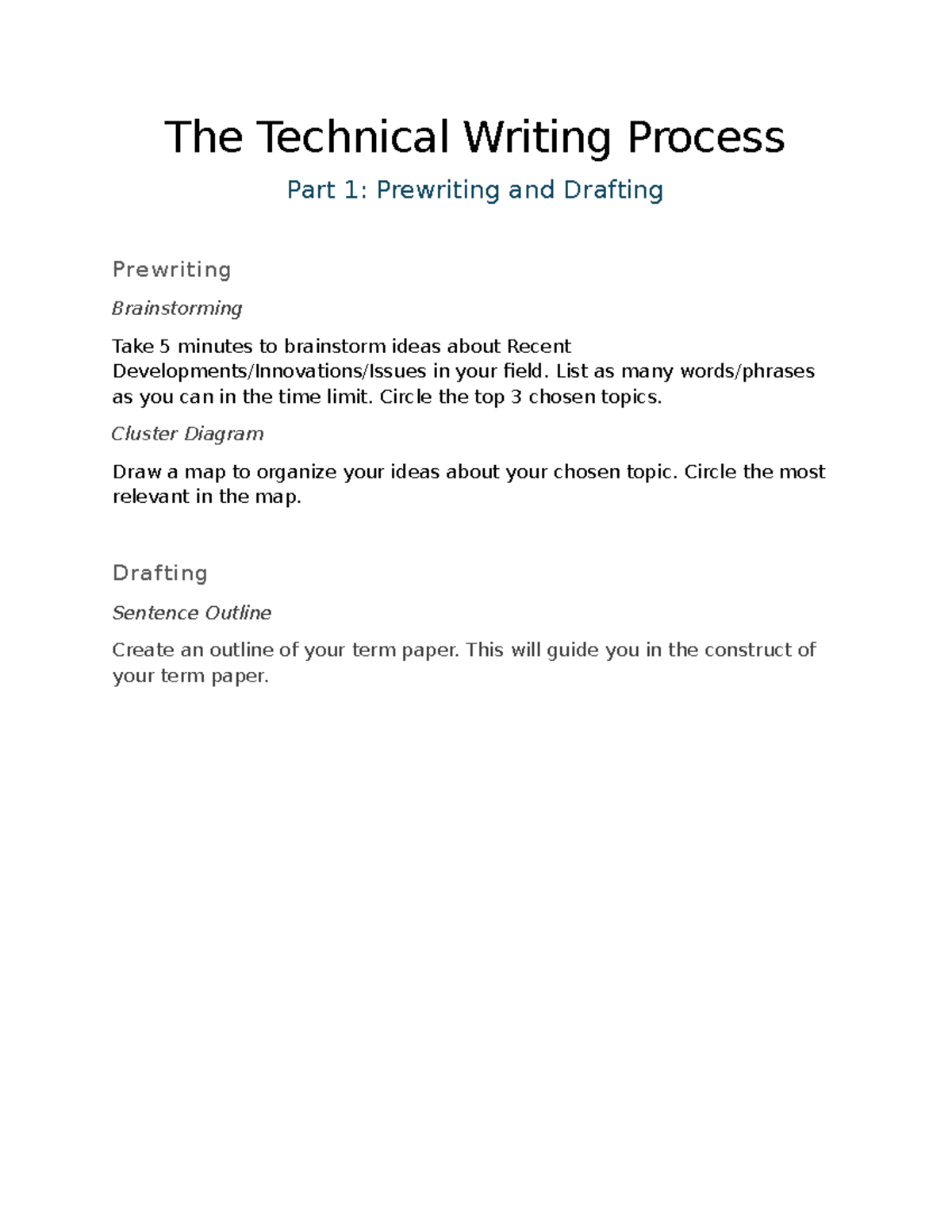 The Technical Writing Process Activity Pt 1 - The Technical Writing ...