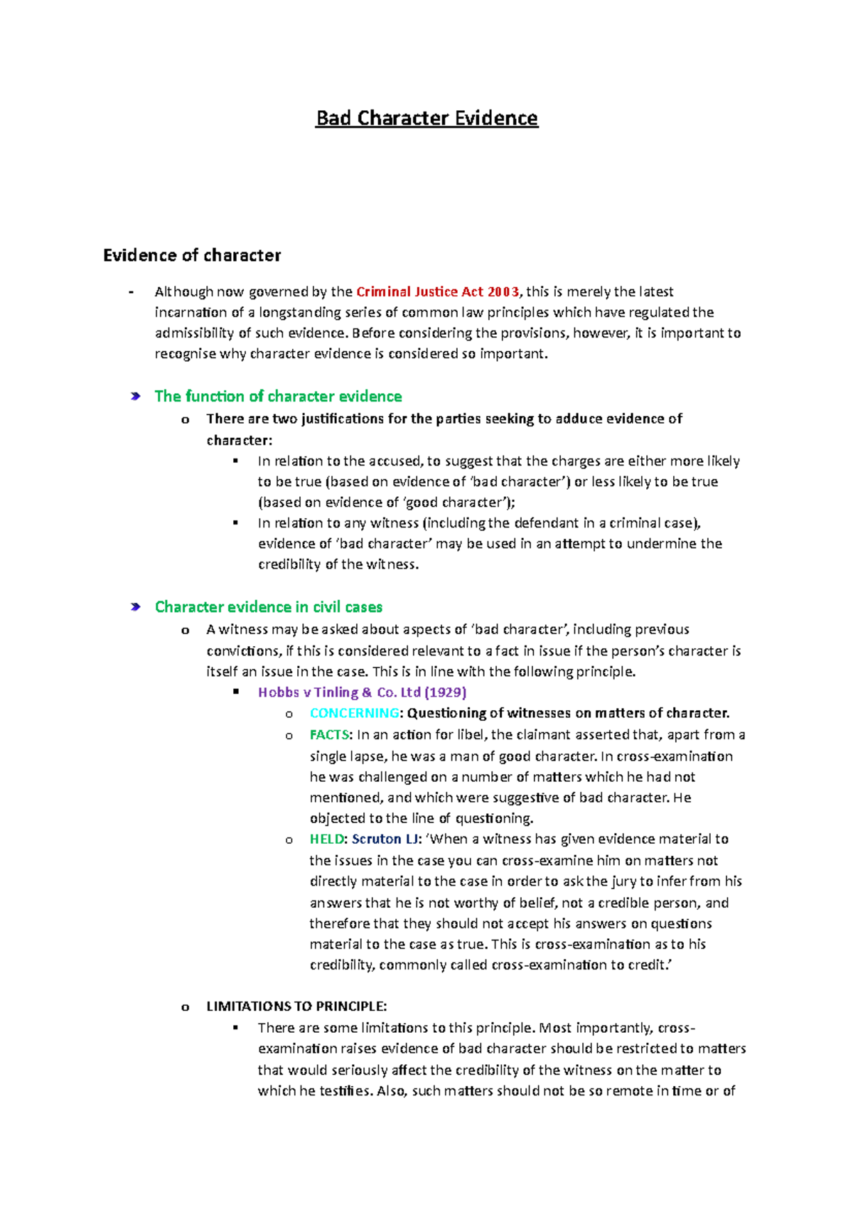 bad character evidence dissertation