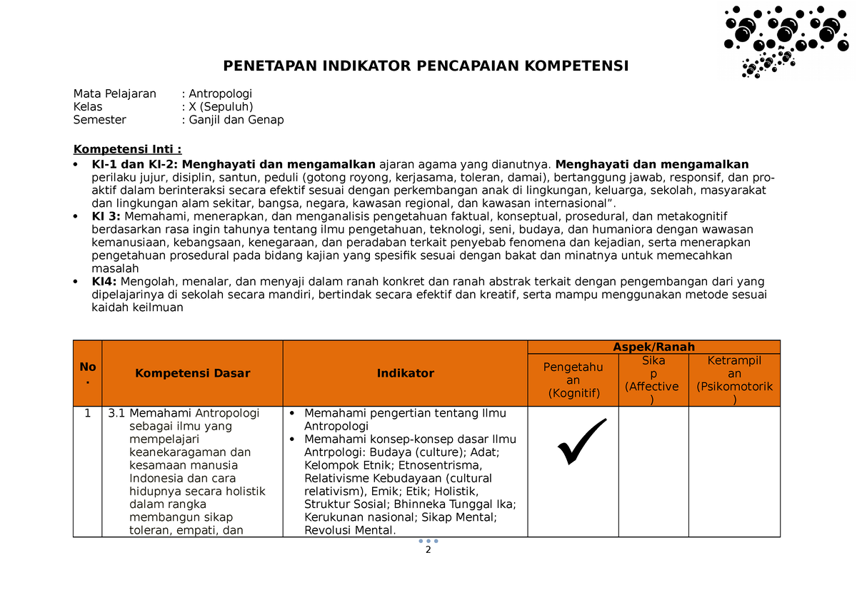 2. Penetapan Indikator Pencapaian Kompetensi - PENETAPAN INDIKATOR ...