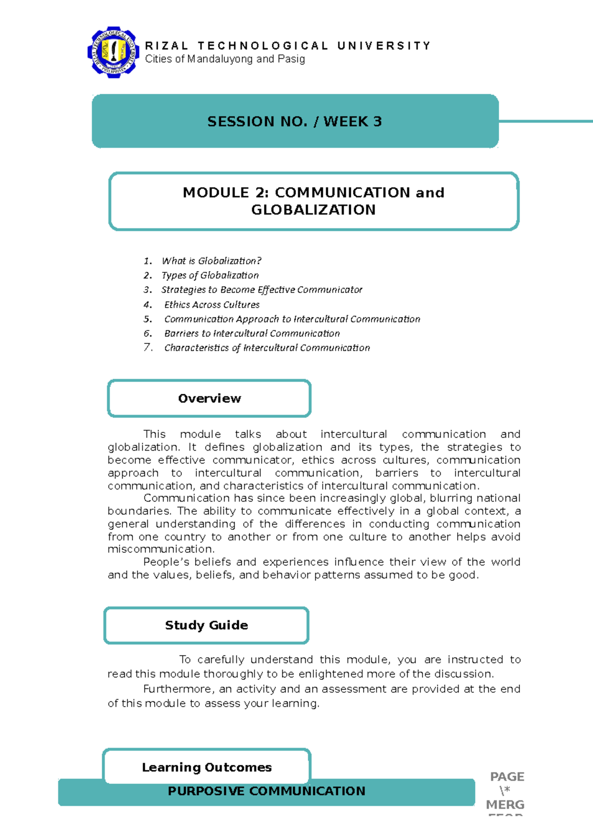 Module 2 - Purposive Communication - Studocu