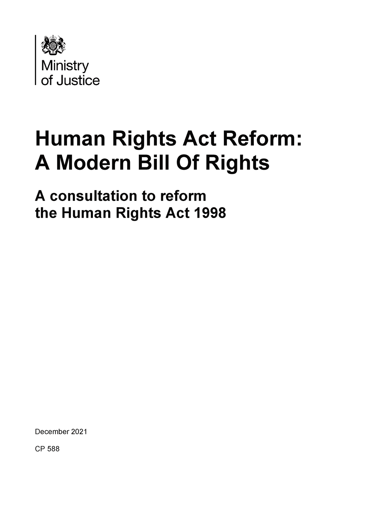 Human Rights Act Reform A Modern Bill Of Rights Human Rights Act