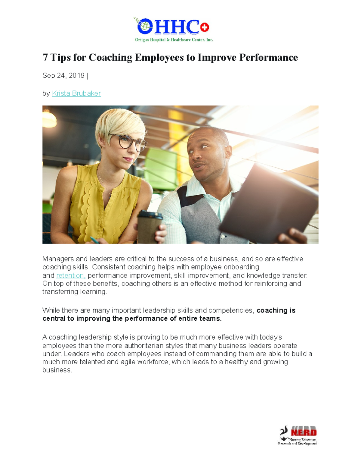 7 Tips For Coaching Employees To Improve Performance - Consistent ...