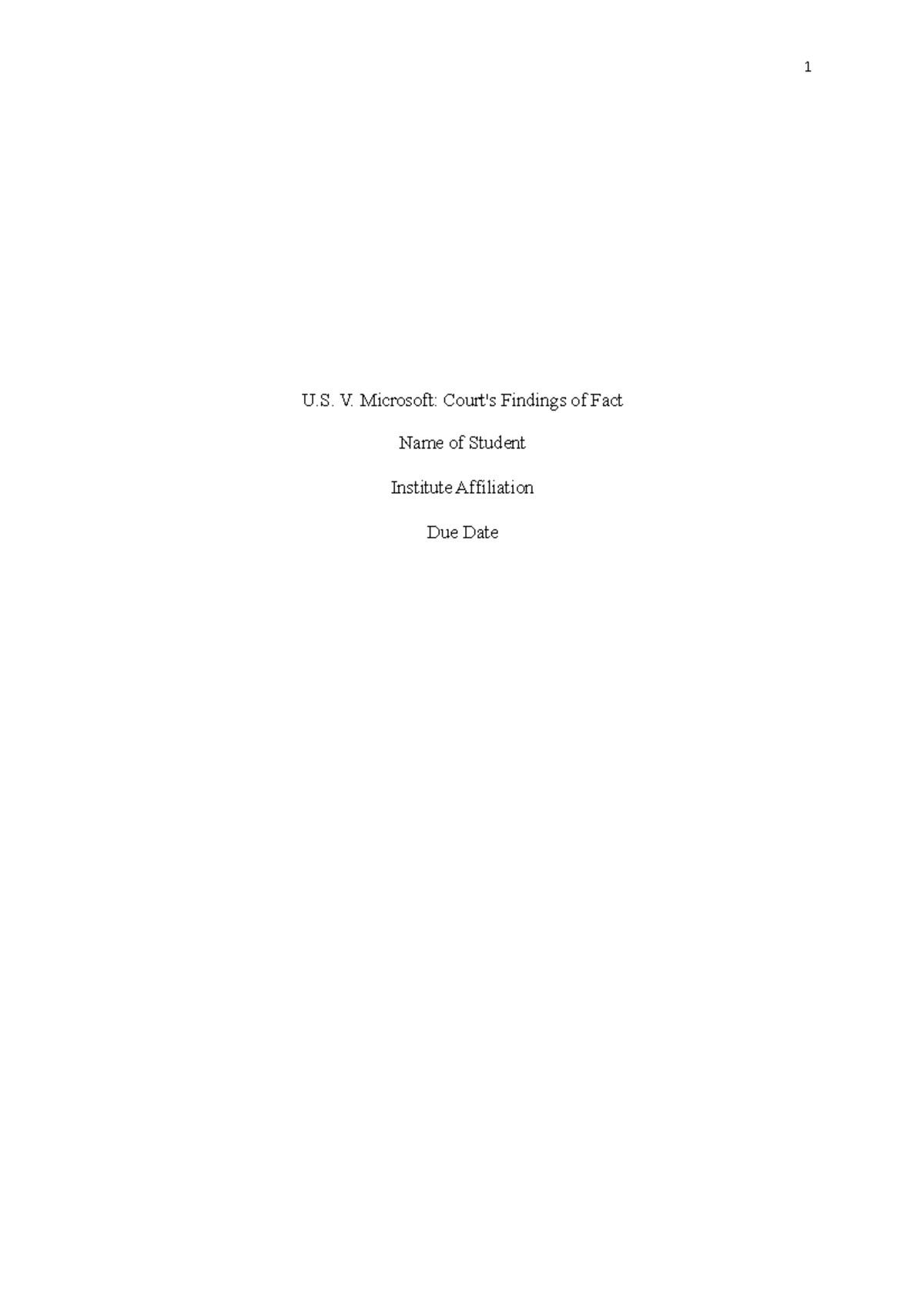 Microsoft monopoly - Its mandatory notes. - U. V. Microsoft: Court's ...
