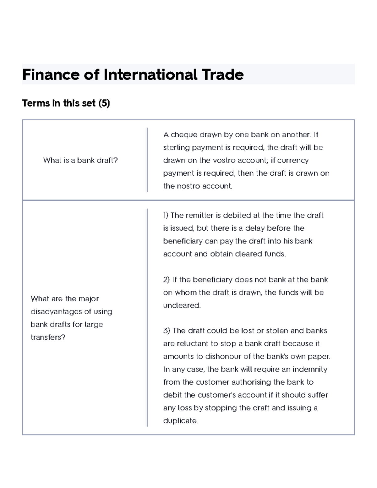 trade agreements assignment quizlet