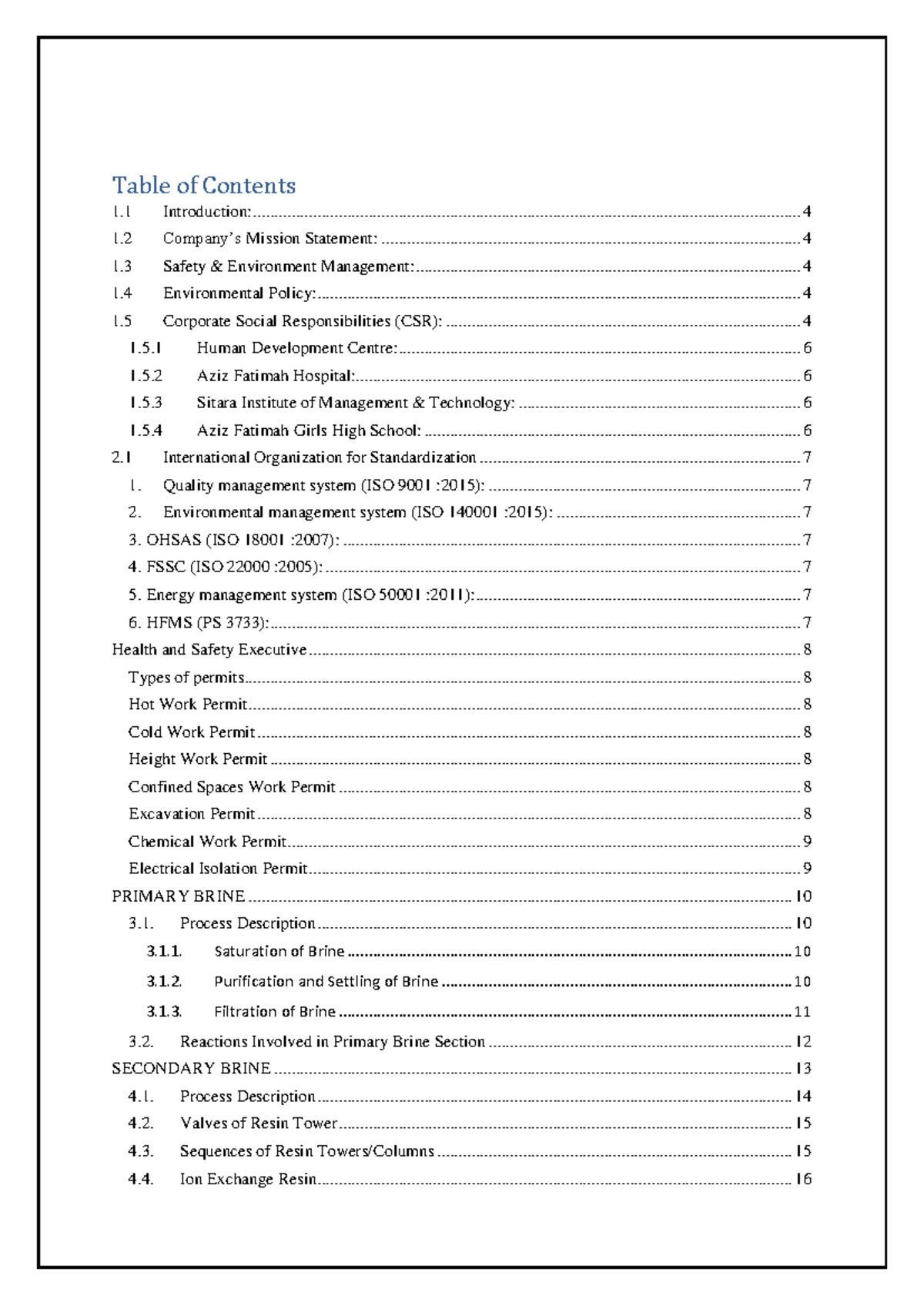 Intro to iso - Report of Summer internship. - Table of Contents 1 ...