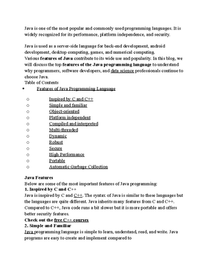 A Comparative Analysis Of C And Java As An Introduction - A Comparative ...
